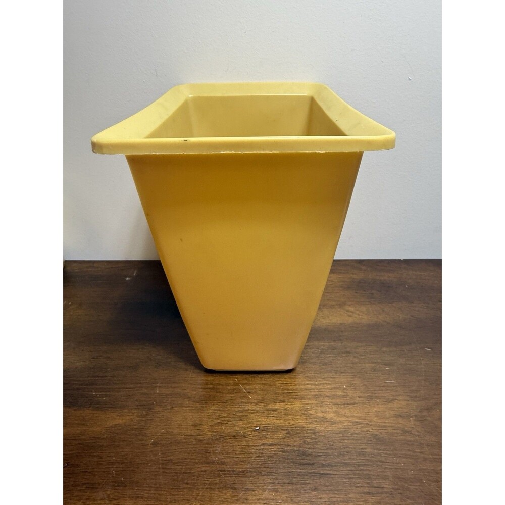 Vtg Rubbermaid Bathroom Waste Trash Can Harvest Gold Daisies 2952 5 MCM 70’s - Picture 5 of 11